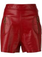 Philosophy Di Lorenzo Serafini - Short Leather Shorts - Women - Buffalo Leather - 40, Red, Buffalo Leather