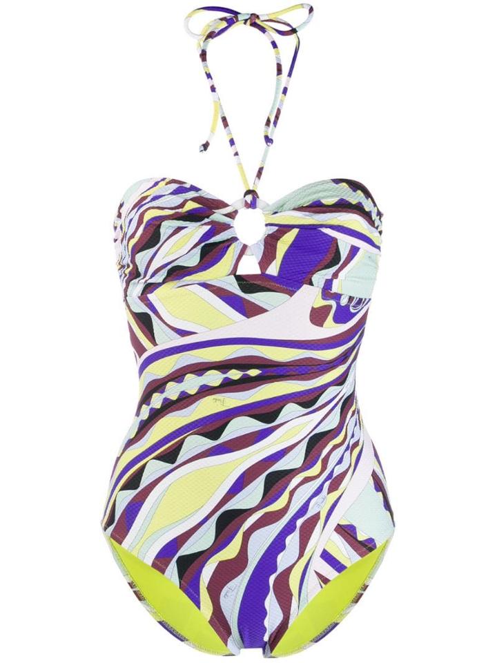 Emilio Pucci Reversible Psychedelic Printed Swimsuit - Blue