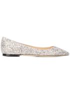 Jimmy Choo Romy Glitter Ballet Flats - Silver