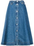 Msgm Flared Denim Skirt - Blue