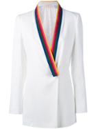 Sara Battaglia Contrast Lapel Blazer - White