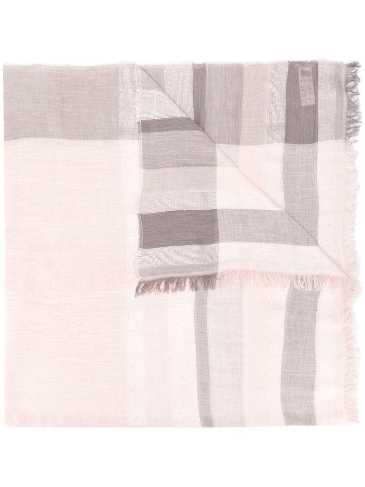 Peserico Discreet Check Pattern Scarf - Neutrals