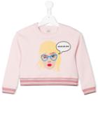 No Added Sugar Touchy Feeley Sweatshirt, Girl's, Size: 7 Yrs, Pink/purple