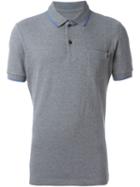 Fay Contrast Trim Polo Shirt, Men's, Size: Xxl, Grey, Cotton/spandex/elastane