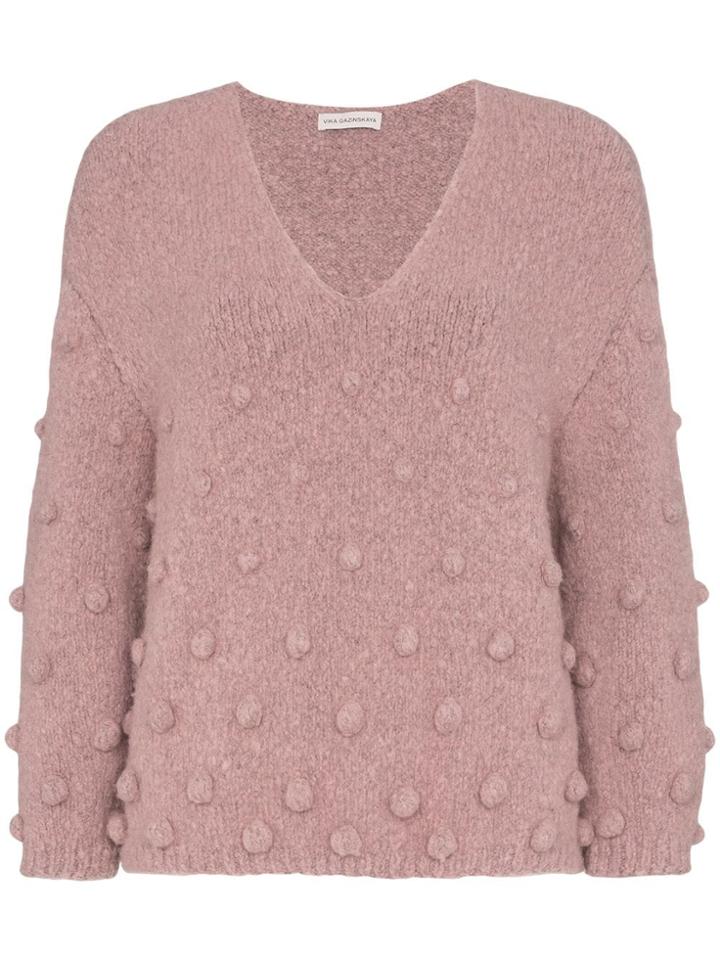 Vika Gazinskaya Bobble Cropped Jumper - Purple