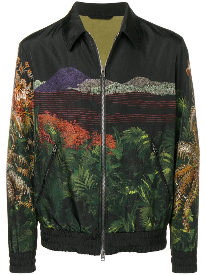 Etro Landscape Print Bomber Jacket - Black