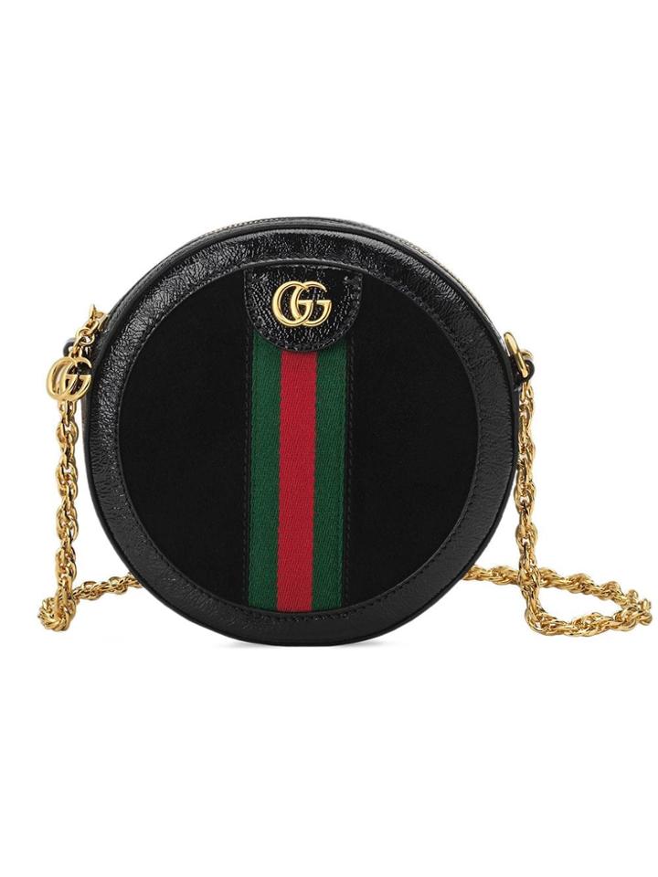 Gucci Ophidia Mini Round Shoulder Bag - Black