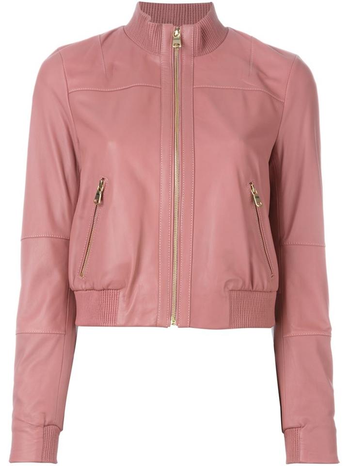 Twin-set Leather Bomber Jacket