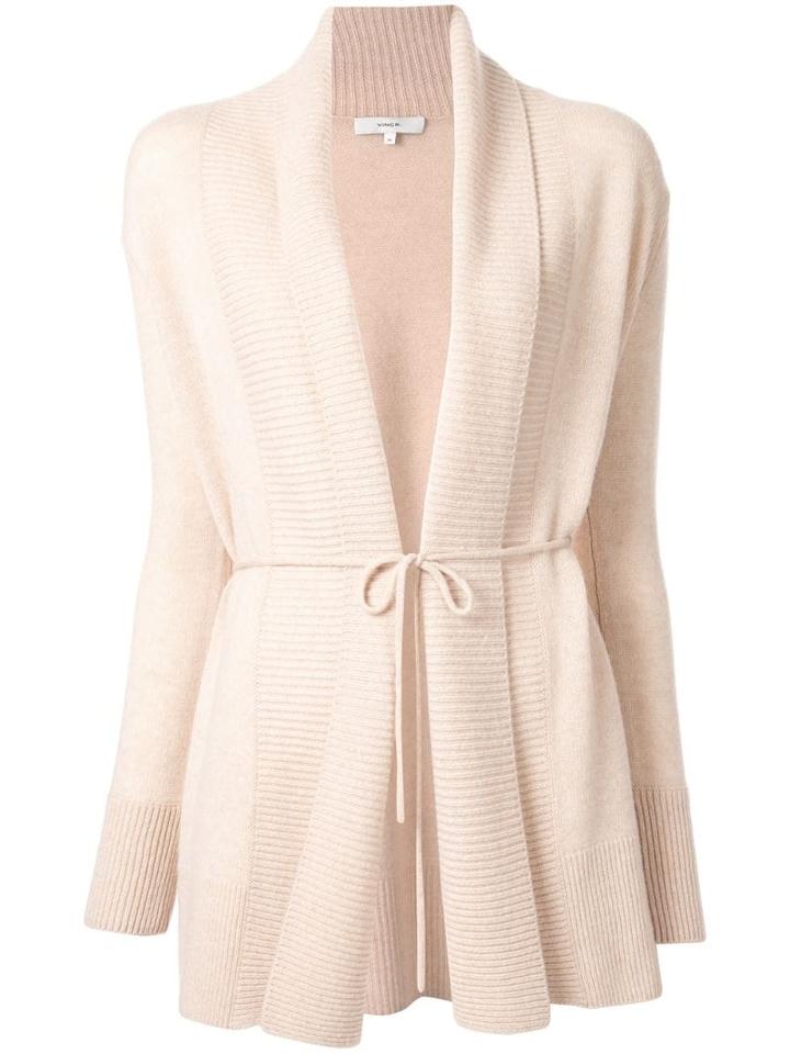 Vince Rib-trim Open Cardigan - Brown