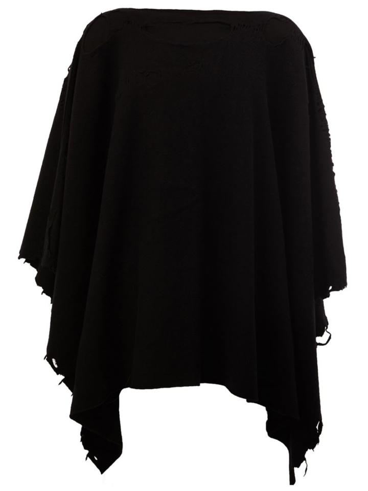 Label Under Construction Knitted Poncho, Men's, Black, Silk/cashmere/wool