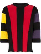 Issey Miyake Striped Half-sleeve Jumper - Red