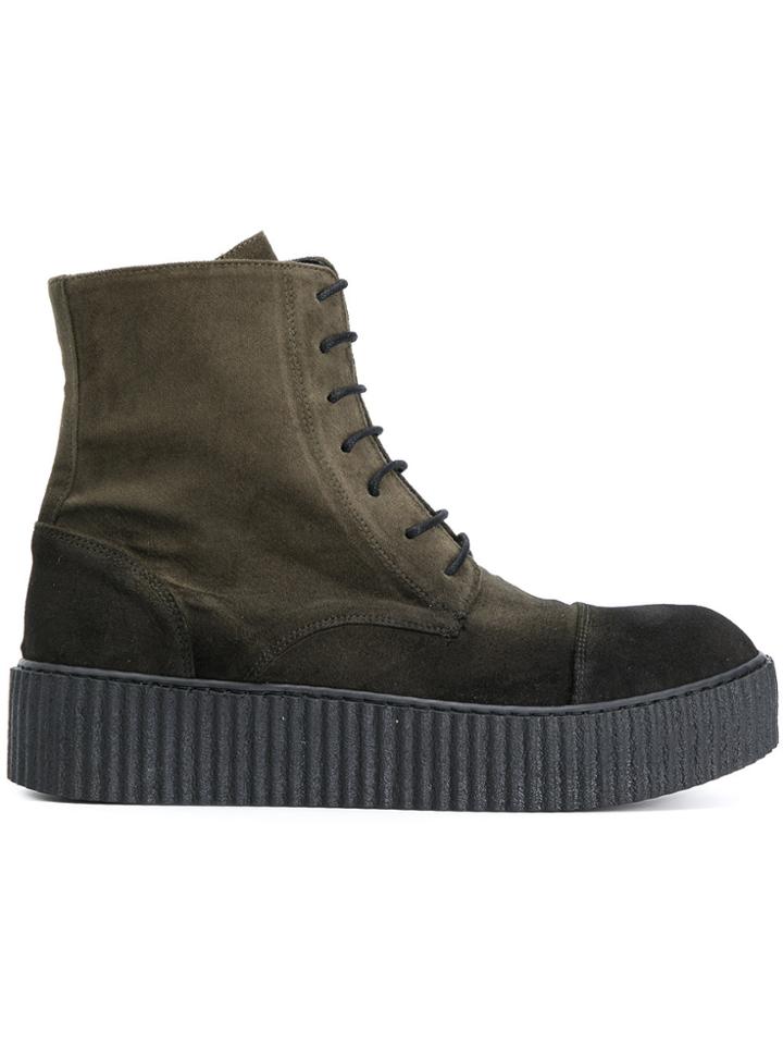 Rundholz Creeper Sole Lace-up Boots - Green