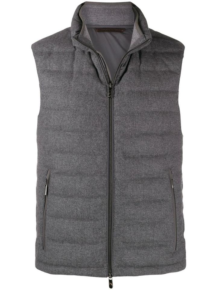 Ermenegildo Zegna Fitted Padded Gilet - Grey