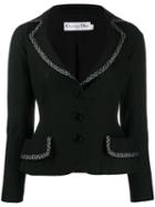 Christian Dior Pre-owned Bow Embroidered Trim Tailored Jacket - Black