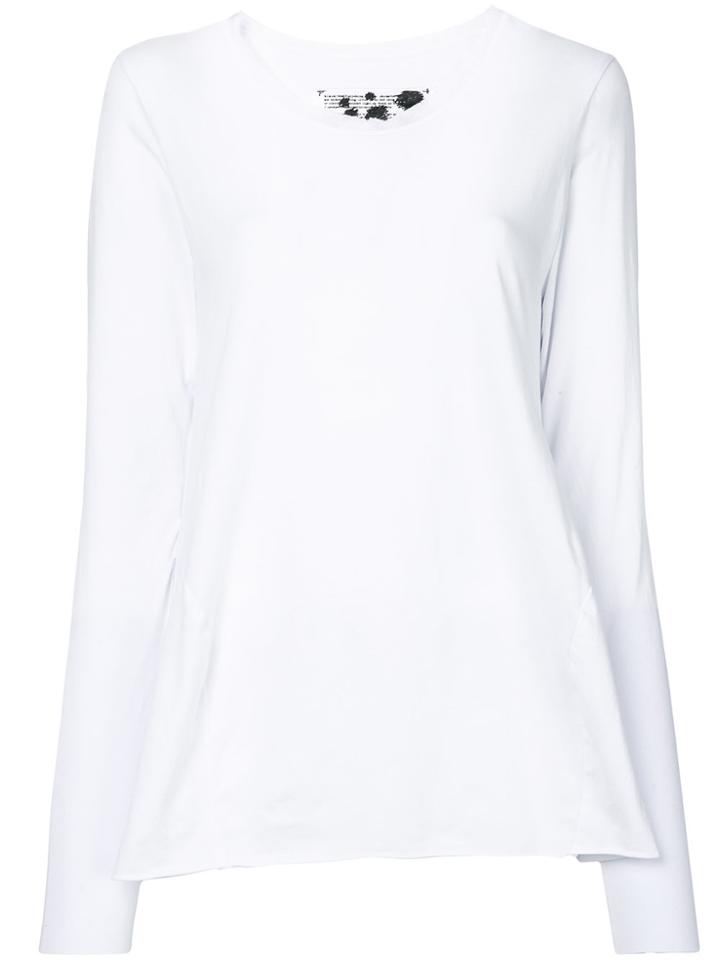 Rundholz Black Label Raw Edge Long Sleeve Top - White