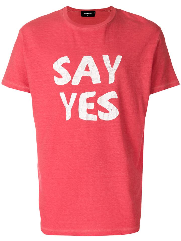 Dsquared2 Say Yes Print T-shirt - Pink & Purple