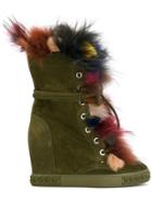 Casadei Multicoloured Trim Boots - Green