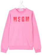 Msgm Kids Teen Branded Sweatshirt - Pink & Purple