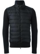 Moncler Knit-sleeve Padded Jacket, Men's, Size: Large, Black, Polyamide/acrylic/wool/feather Down