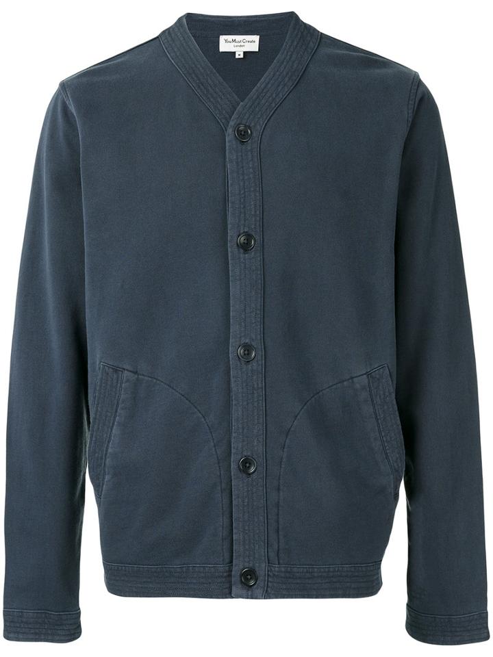 Ymc - V-neck Cardigan - Men - Cotton - S, Blue, Cotton