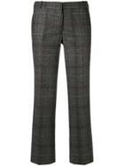 Kiltie Cropped Plaid Trousers - Grey