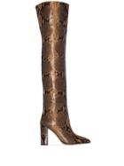 Paris Texas Snake-effect 100mm Boots - Brown