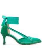 Manolo X Castaner Low-heel Espadrille Pumps - Green