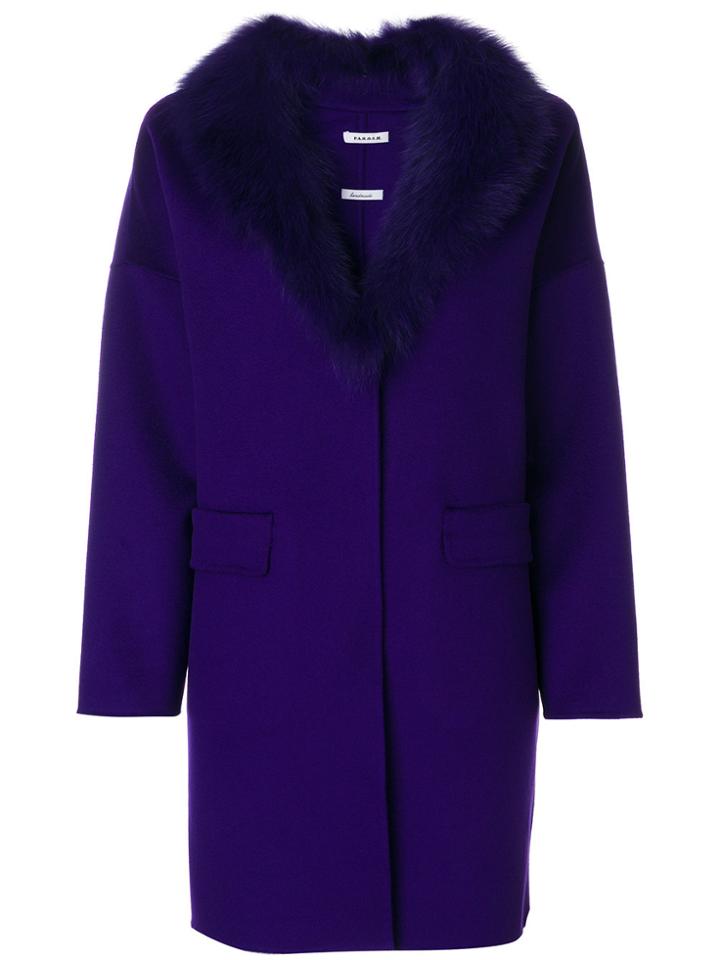 P.a.r.o.s.h. Appliqué Collar Coat - Pink & Purple