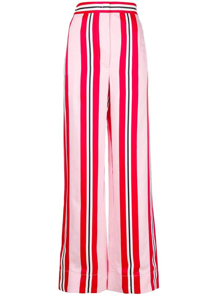 Cédric Charlier Striped Straight Trousers - Pink & Purple
