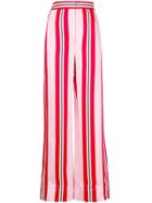 Cédric Charlier Striped Straight Trousers - Pink & Purple