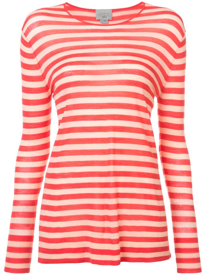 Jason Wu Grey Striped Fitted Sweater - Red