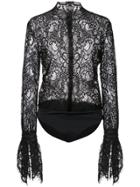 Jonathan Simkhai Sheer Lace Bodysuit - Black