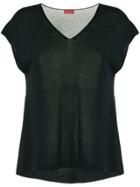 Des Prés Wide V-neck T-shirt - Black
