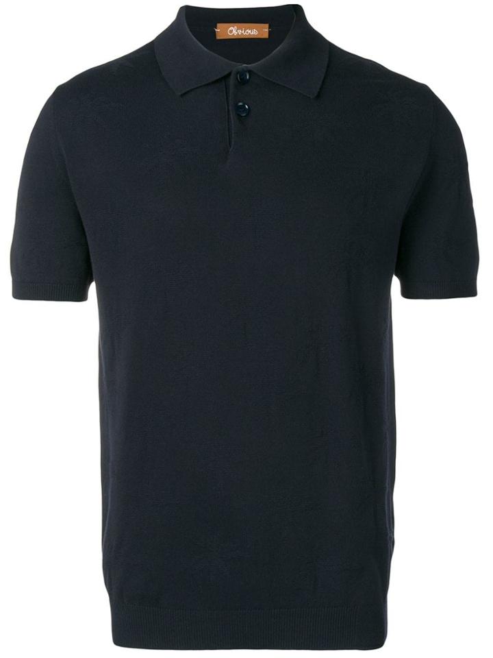Obvious Basic Short-sleeved Polo Shirt - Blue