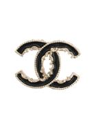 Chanel Vintage 2015's Melting Cc Brooch - Black