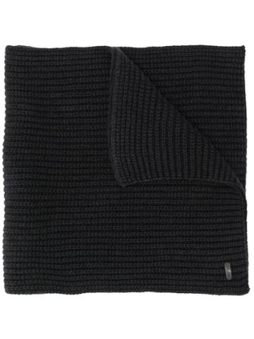 Iris Von Arnim Ribbed-knit Scarf - Black