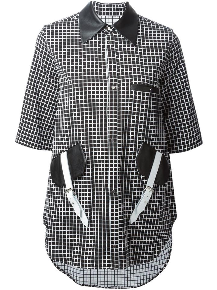 Jamie Wei Huang Leather Details Check Shirt