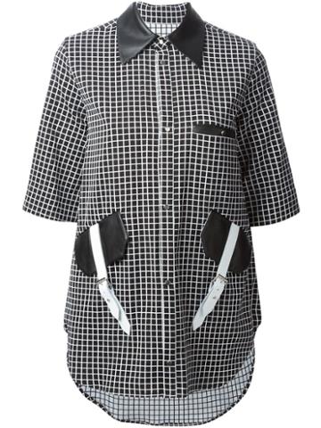 Jamie Wei Huang Leather Details Check Shirt