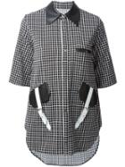 Jamie Wei Huang Leather Details Check Shirt