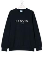 Lanvin Enfant Logo Printed Sweatshirt - Blue