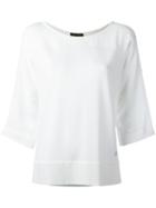 Three-quarter Sleeve Blouse - Women - Silk/cotton/spandex/elastane - L, White, Silk/cotton/spandex/elastane, Loro Piana