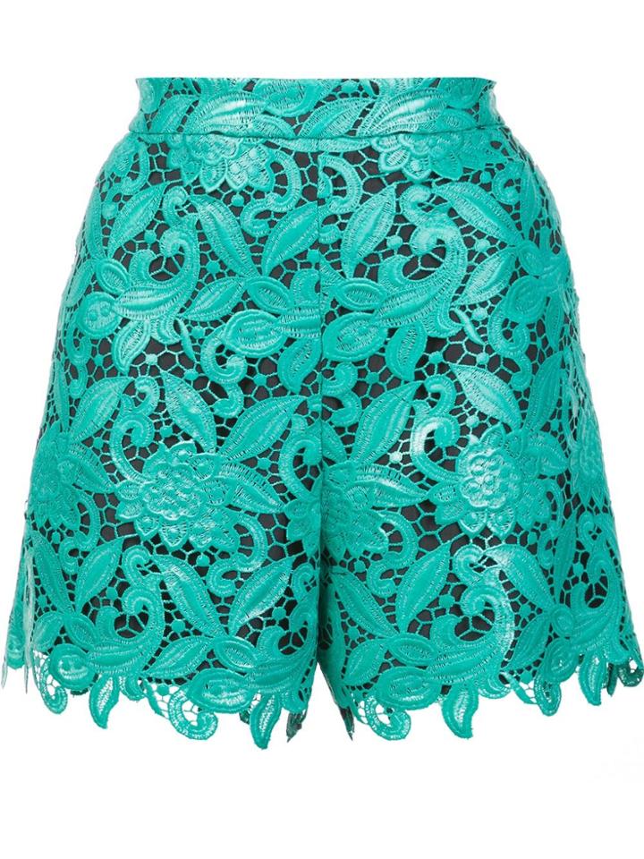 Msgm Macrame Shorts - Green