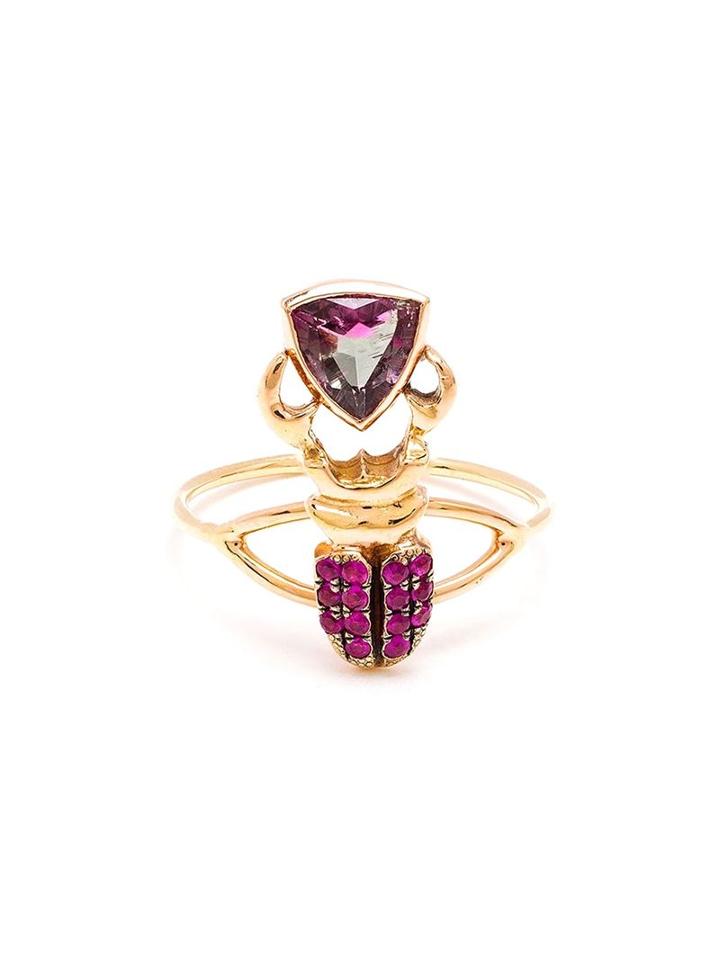 Daniela Villegas Sapphire And Tourmaline Beetle Ring