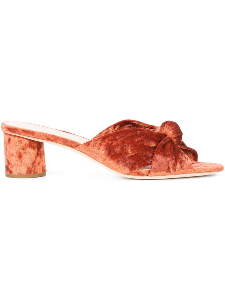 Loeffler Randall Celeste Crushed Velvet Mules - Pink & Purple