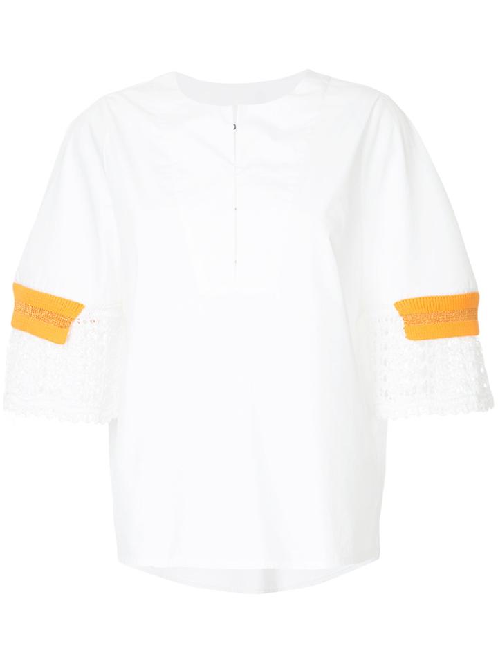 Coohem Urban Crochet Knit Shirt - White
