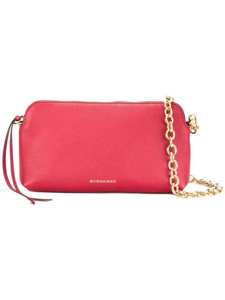 Burberry Small Abingdon Clutch Bag, Red, Leather