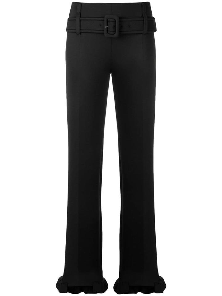Prada Frilled Trousers - Black