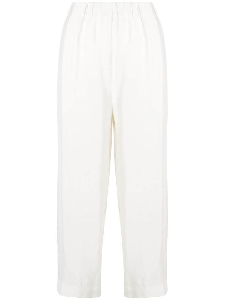 Erika Cavallini Cropped Wide Leg Trousers - White