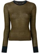 Rag & Bone Metallic Thread Striped Sweater - Blue