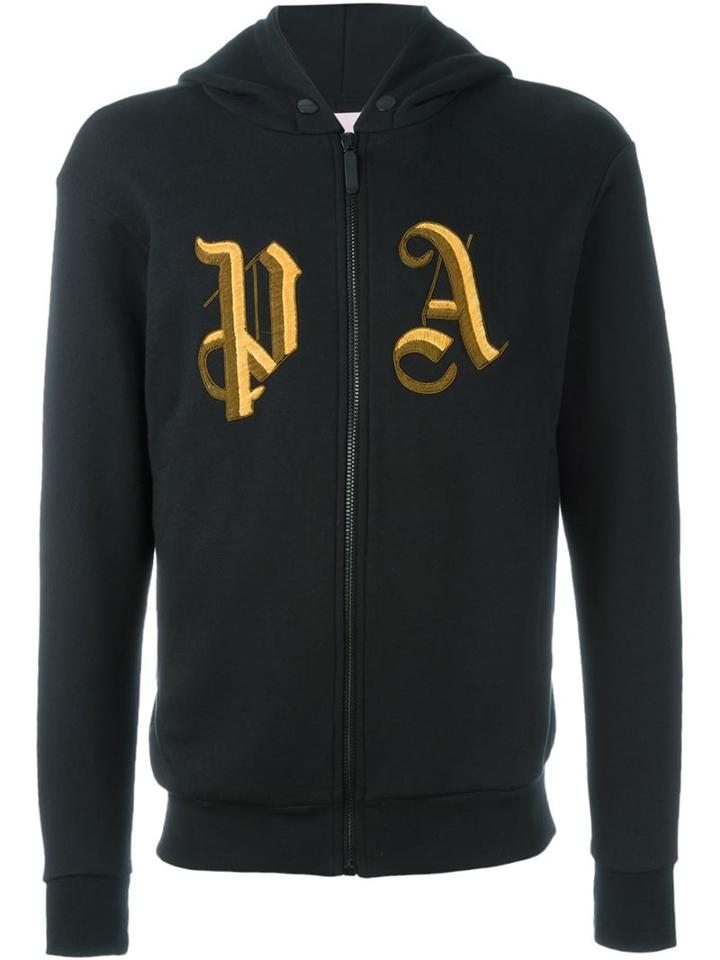 Palm Angels Zipped Hoodie, Men's, Size: L, Black, Cotton